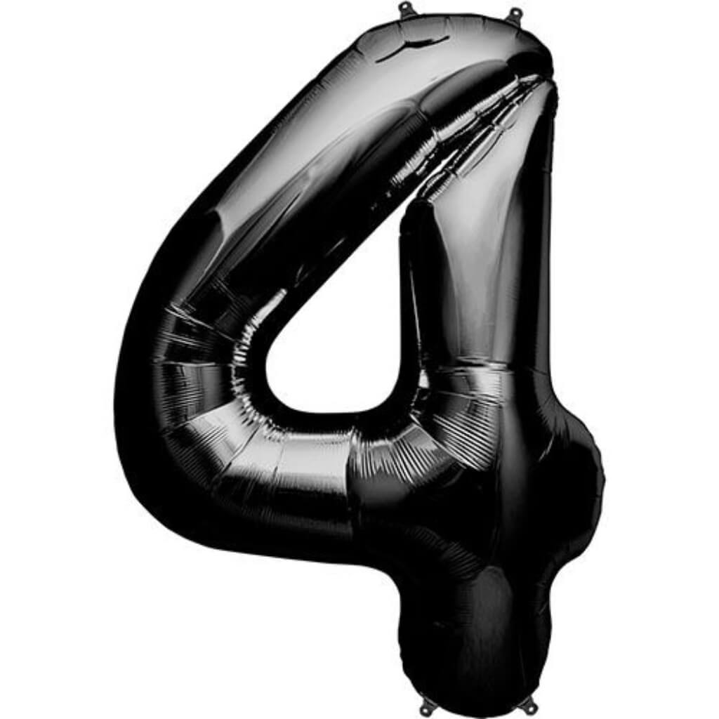 Foil Balloon Number 4  34in Black