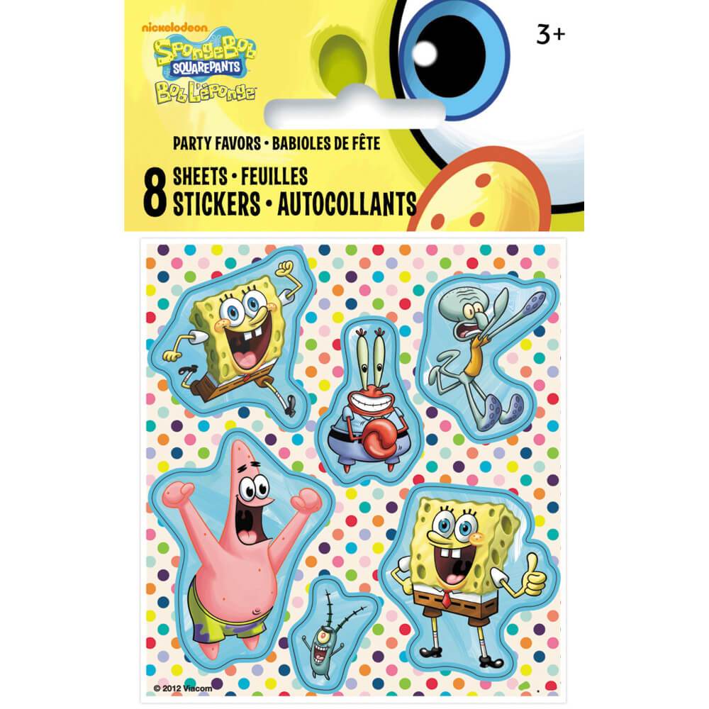 SpongeBob Square Pants Sticker Sheets, 8ct 