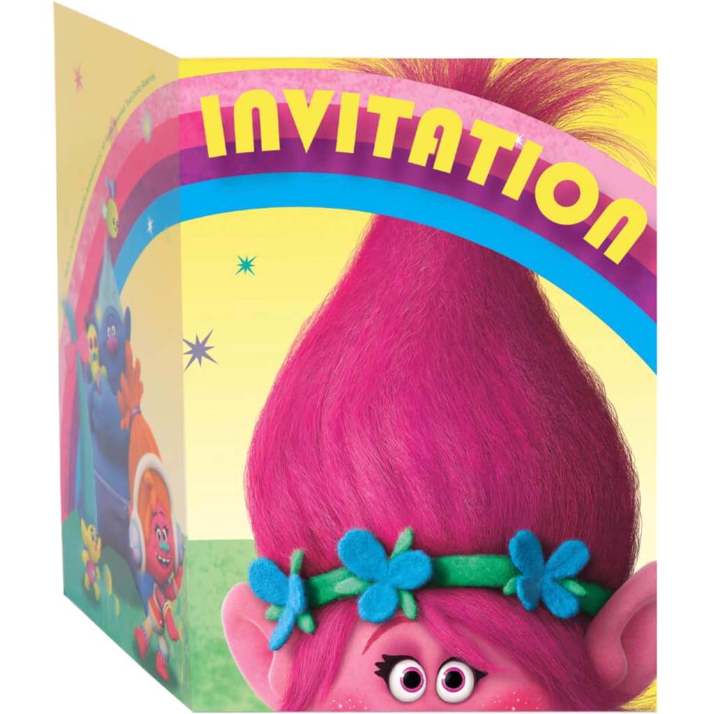 Trolls Invitations, 8ct 