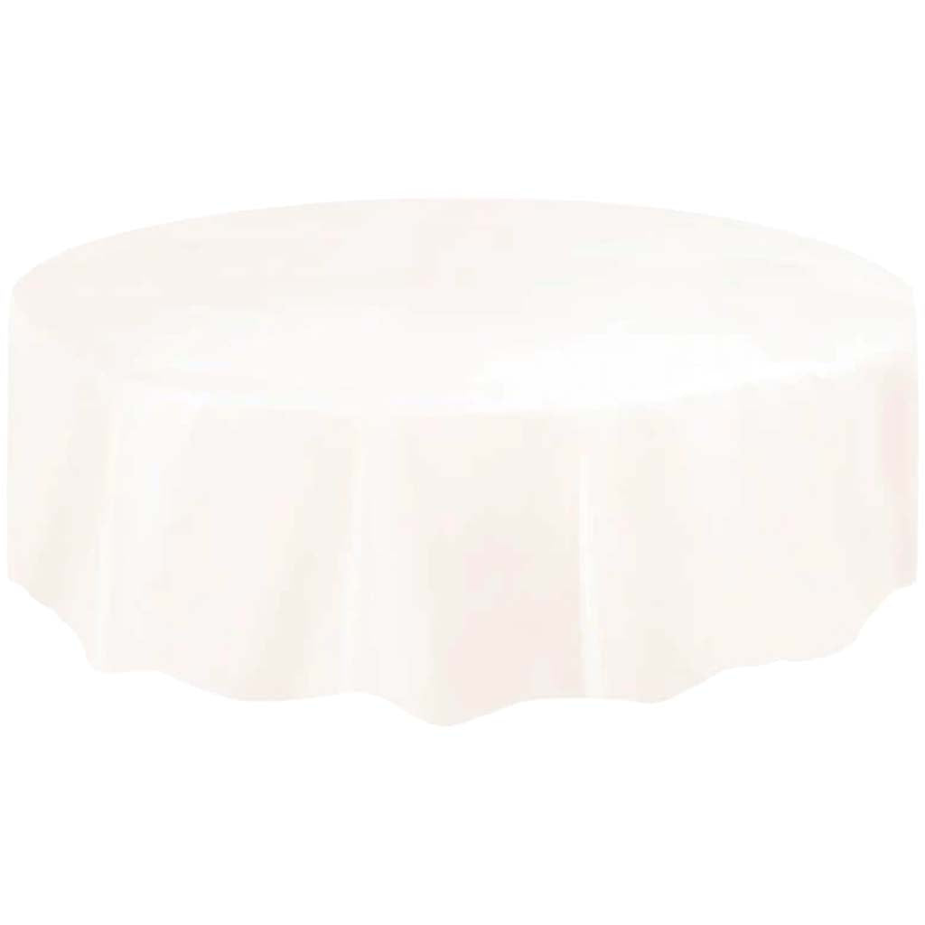 Round Tablecover 84in, Ivory Solid 