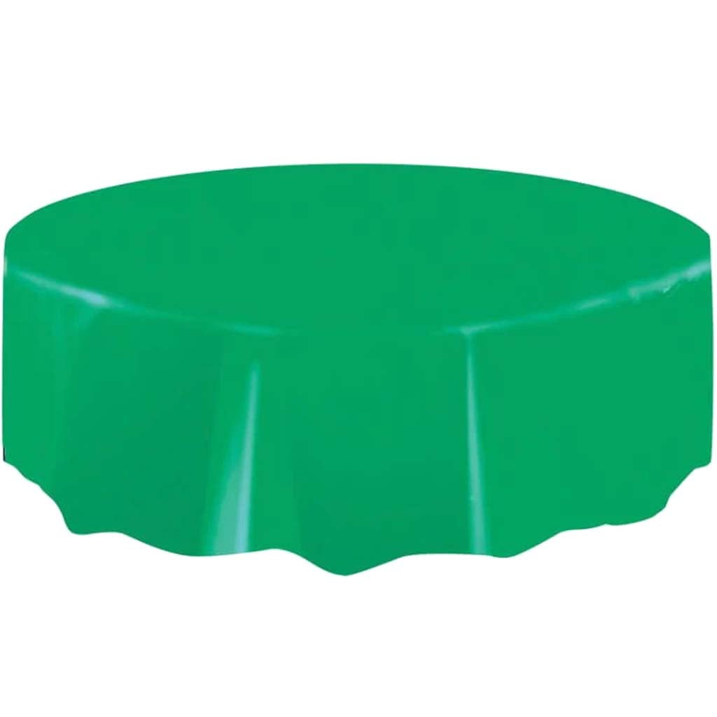 Emerald Green Solid Round Tablecover 84in, 
