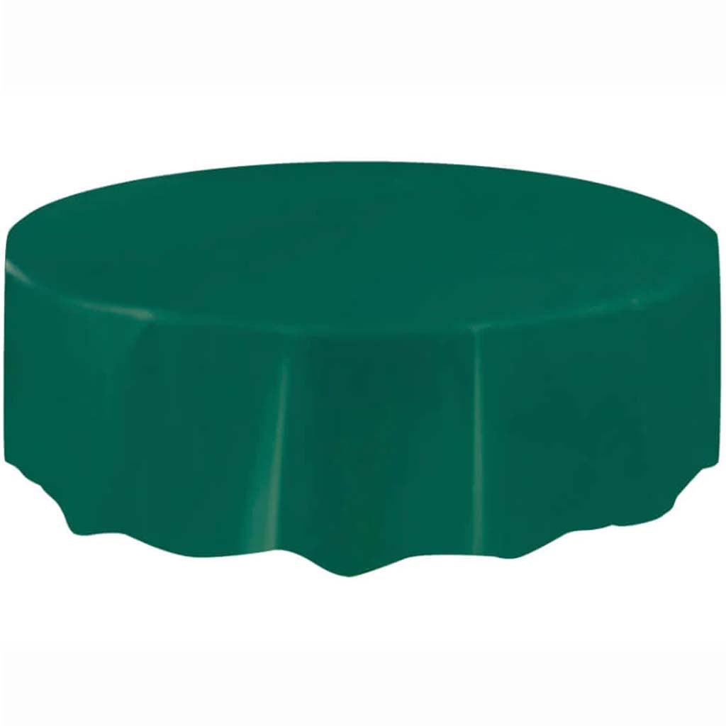 Forest Green Solid Round Tablecover 84in, 