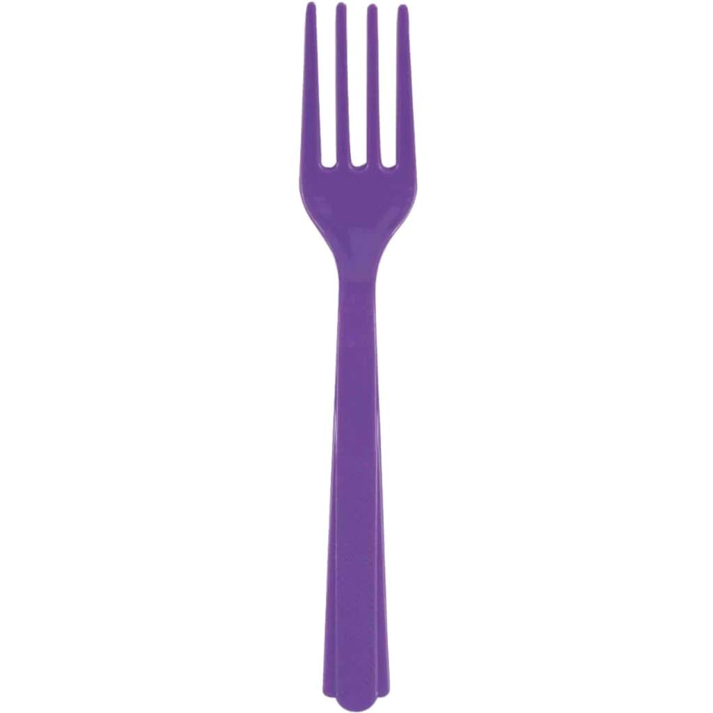 Plastic Forks 18ct, Neon Purple Solid 