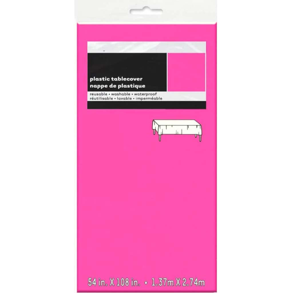 Rectangular Tablecover 54in x 108in, Neon Pink Solid 