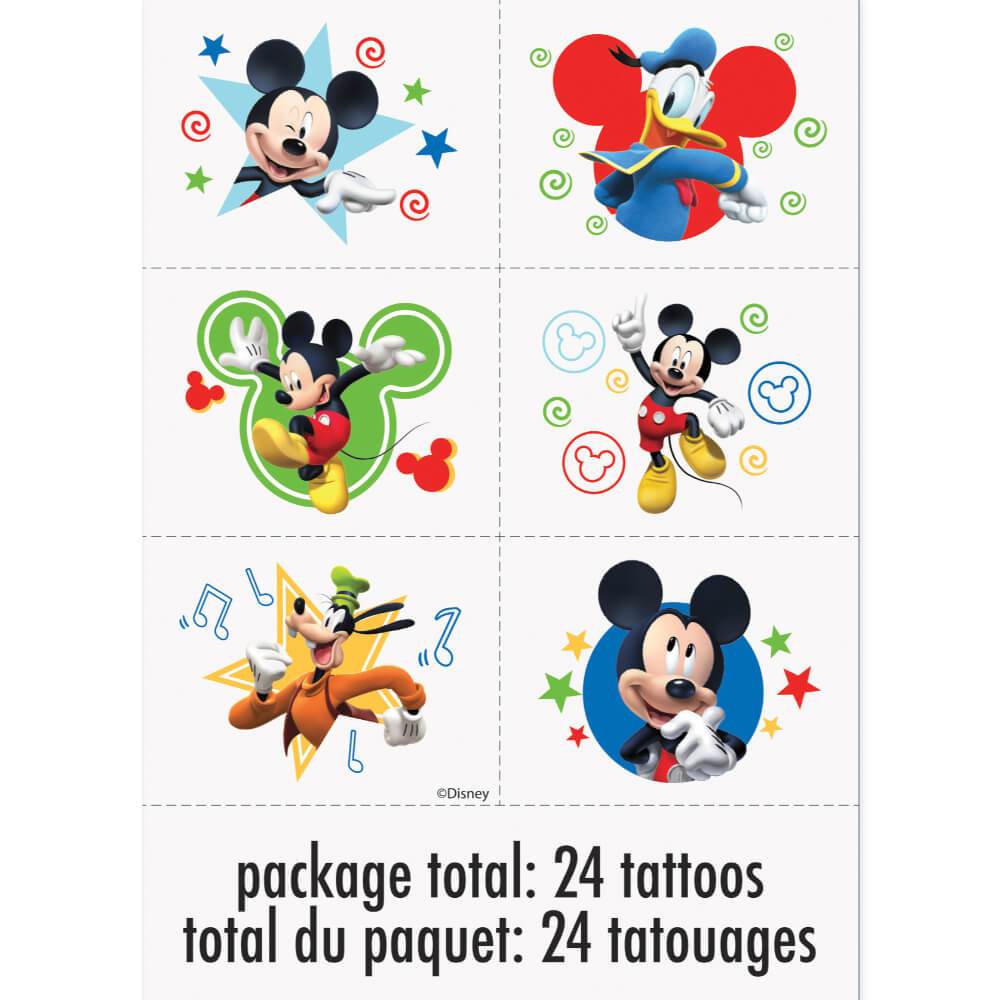 Mickey Roadster Color Tattoo Sheets, 4ct 