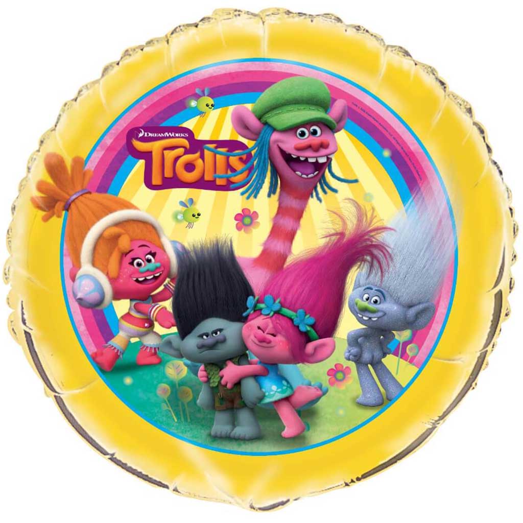 Trolls Round Foil Balloon, 18in 