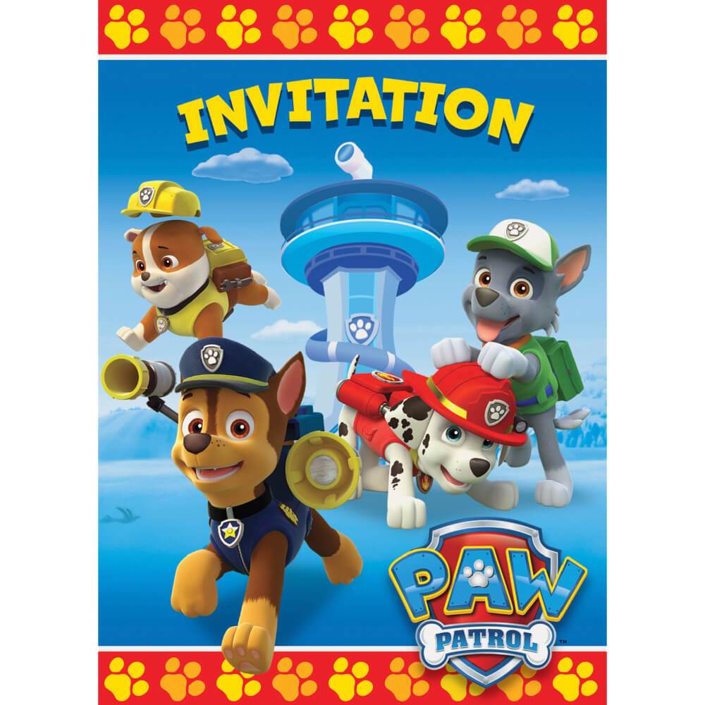 Paw Patrol Invitations, 8ct 