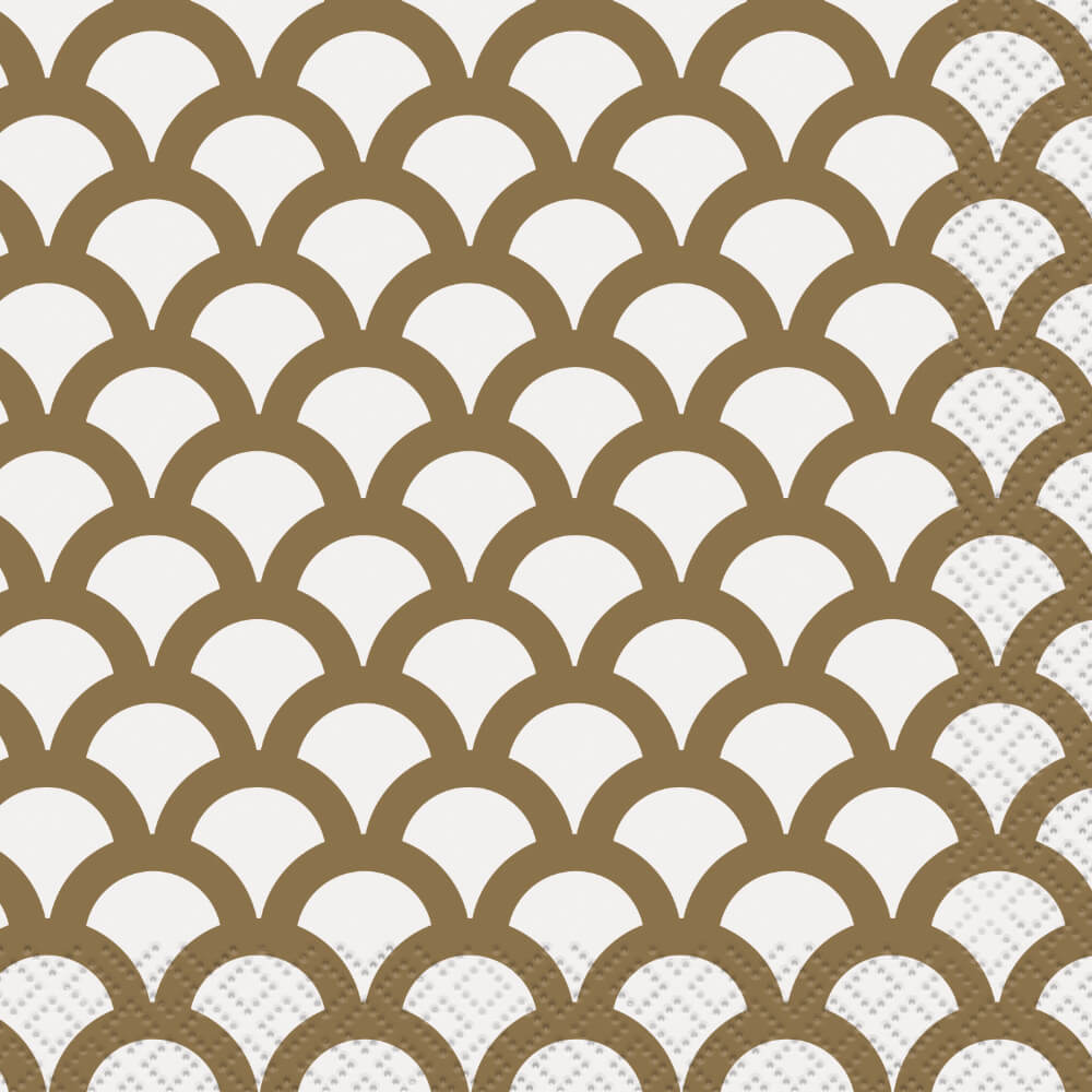 Gold Scallop Beverage Napkins, 16ct 