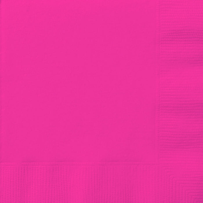 Neon Pink Solid Beverage Napkins, 20ct 
