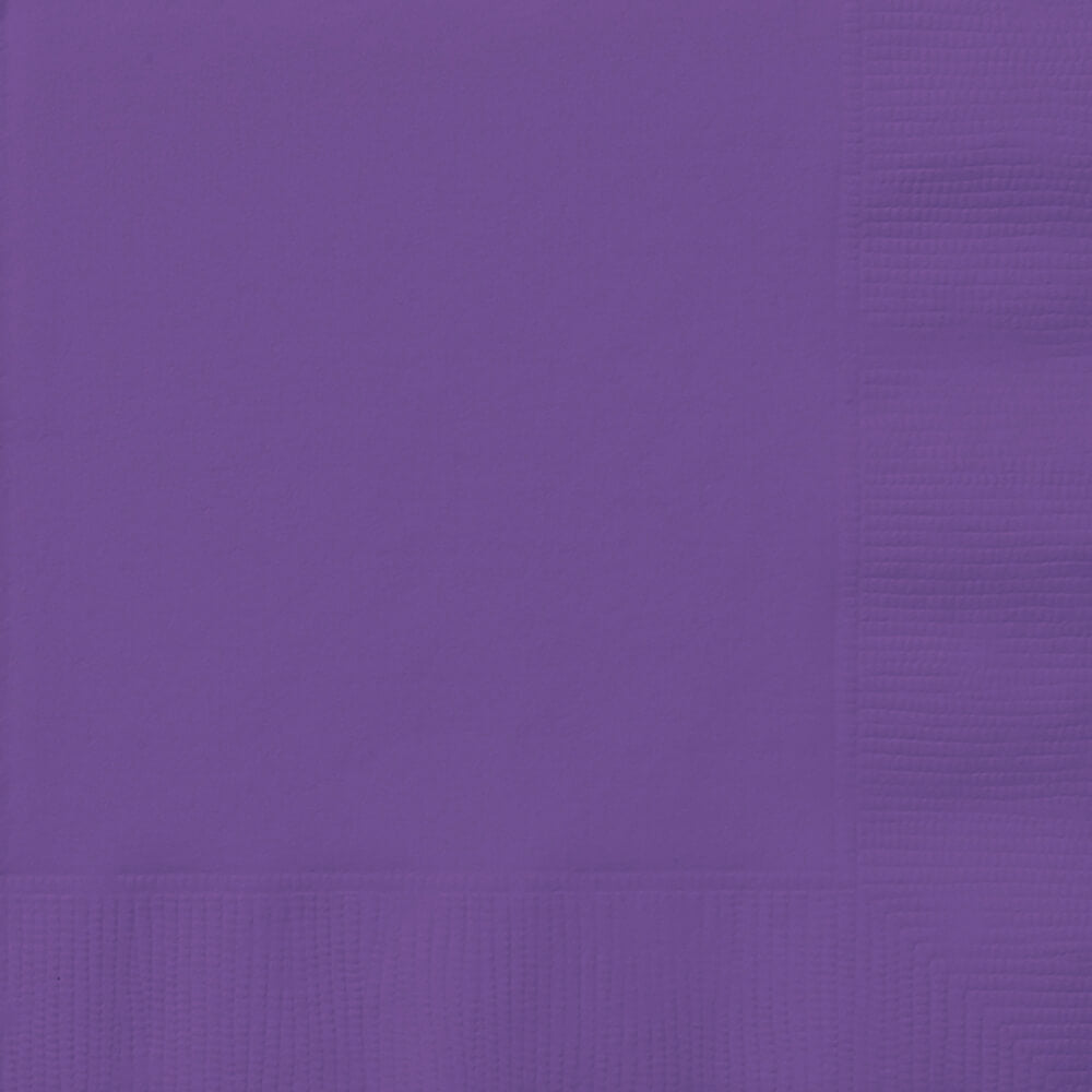 Neon Purple Solid Beverage Napkins, 20ct 