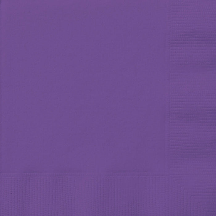 Neon Purple Solid Beverage Napkins, 20ct 