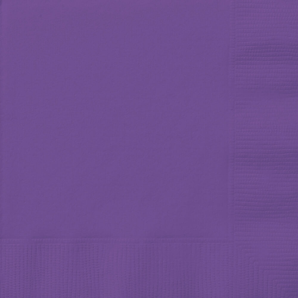Neon Purple Solid Beverage Napkins, 20ct 