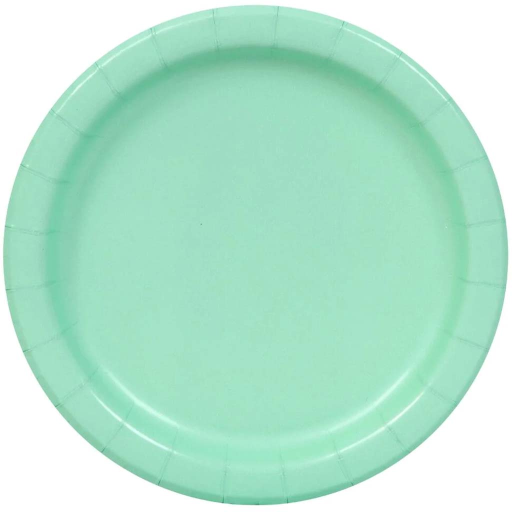 Round Dessert Plates 7in 20ct, Mint Solid 