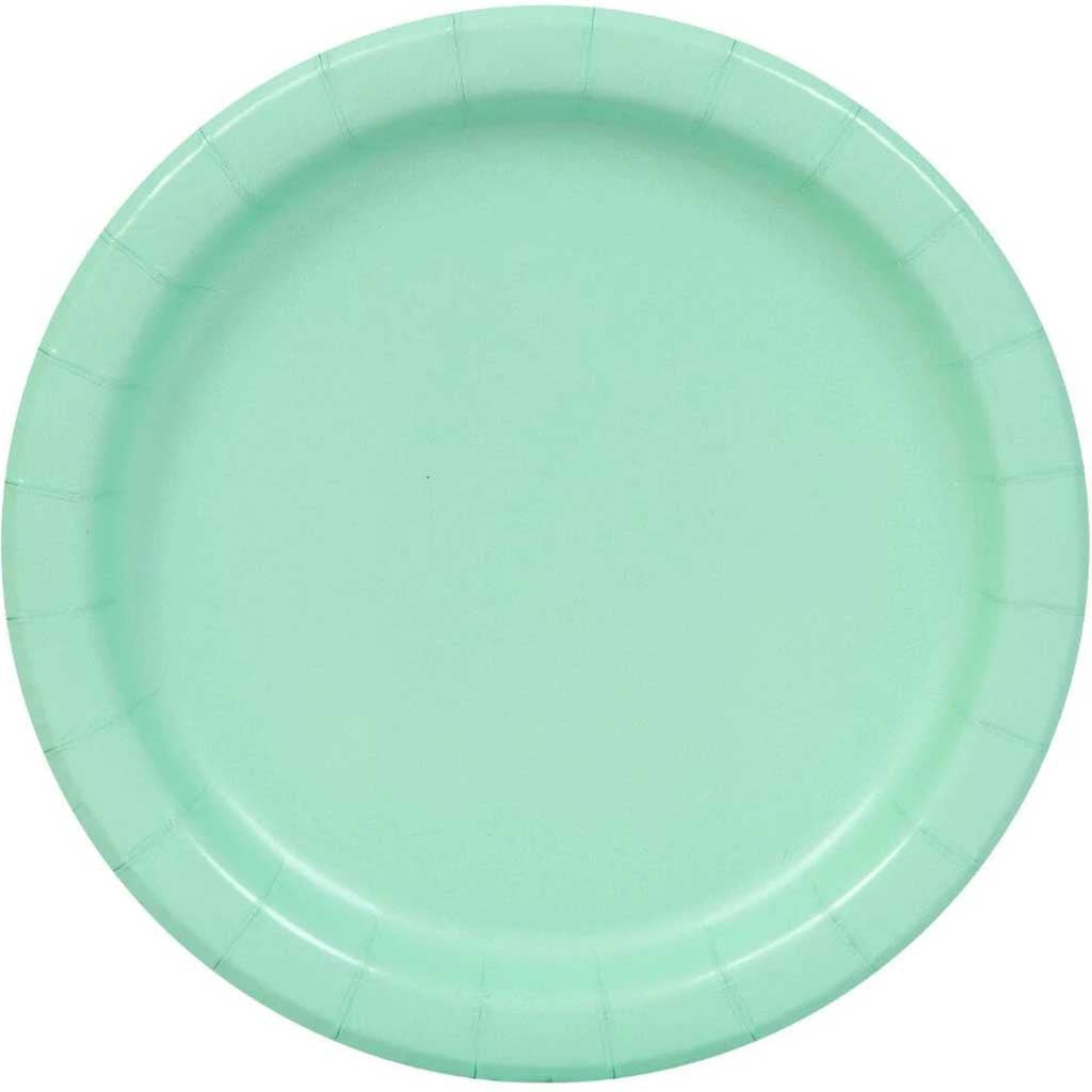 Round Dinner Plates 9in 16ct, Mint Solid 