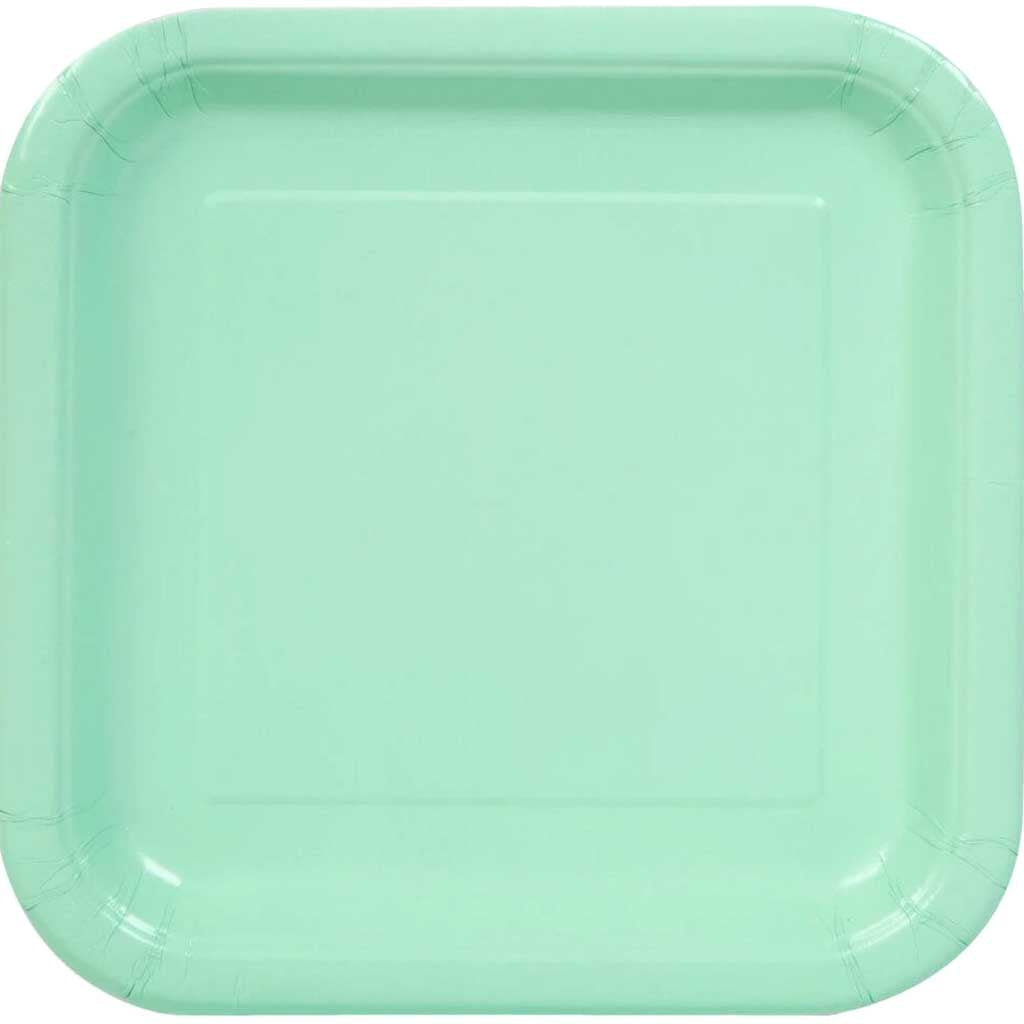 Square Dinner Plates 9in 14ct, Mint Solid 