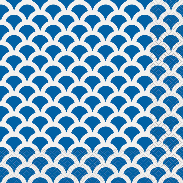 Royal Blue Scallop Lunch Napkins, 16ct 