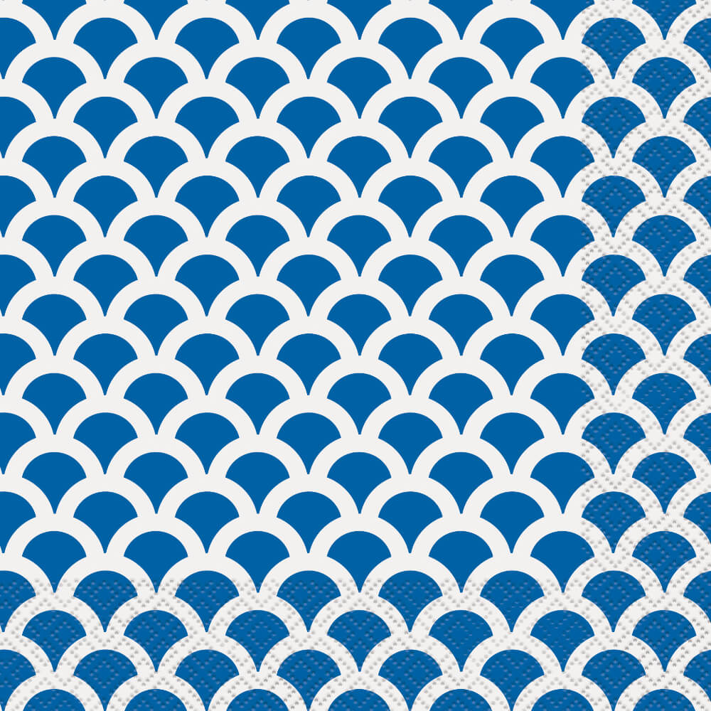 Royal Blue Scallop Lunch Napkins, 16ct 