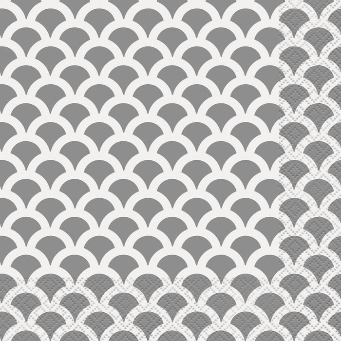 Silver Scallop Lunch Napkins, 16ct 
