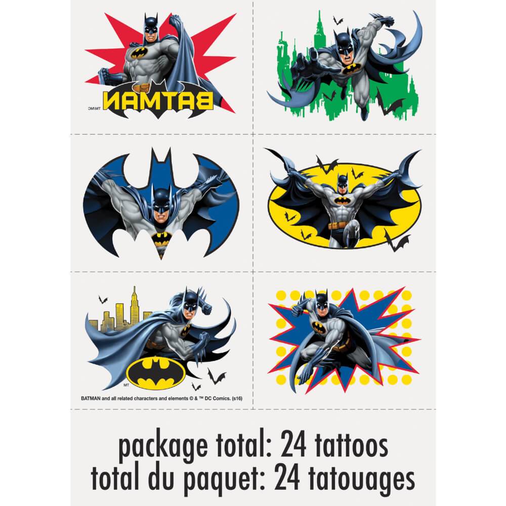 Batman Color Tattoo Sheets, 4ct 