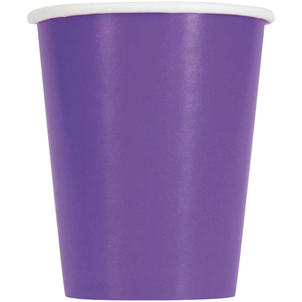 Neon Purple Solid 9oz Paper Cups, 14ct 