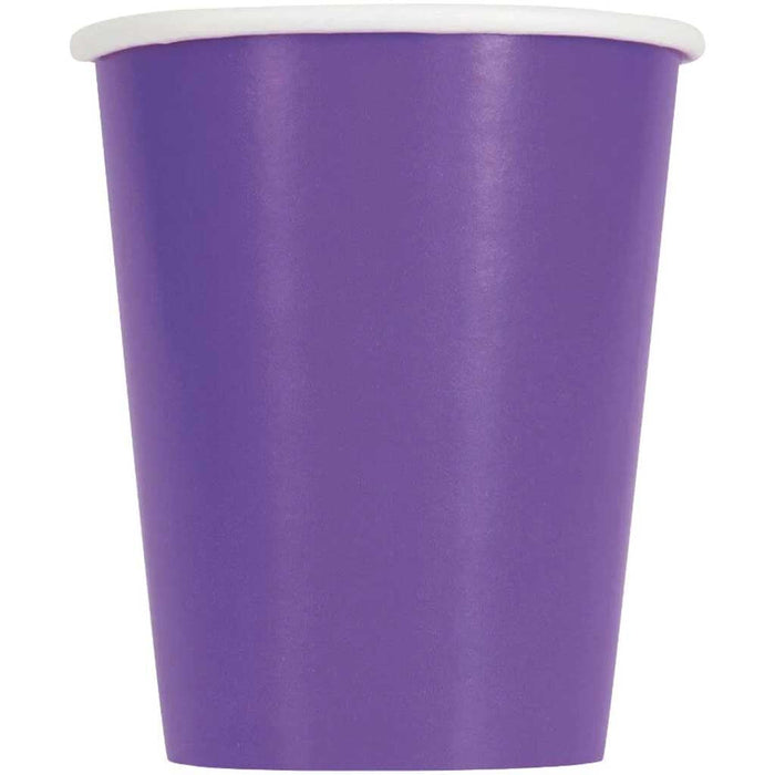 Neon Purple Solid 9oz Paper Cups, 14ct 