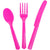 Assorted Plastic Cutlery 18ct, Neon Pink Solid 
