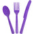 Assorted Plastic Cutlery 18ct, Neon Purple Solid 