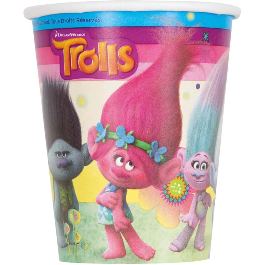 Trolls 9oz Paper Cups, 8ct 