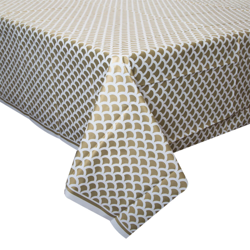 Rectangular Tablecover 54in x 108in, Gold Scallop 