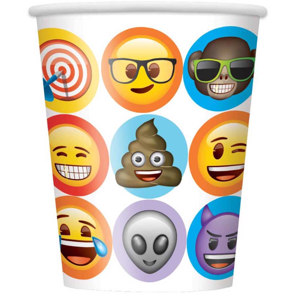 Celebration Emoji 9oz Paper Cups, 8ct 