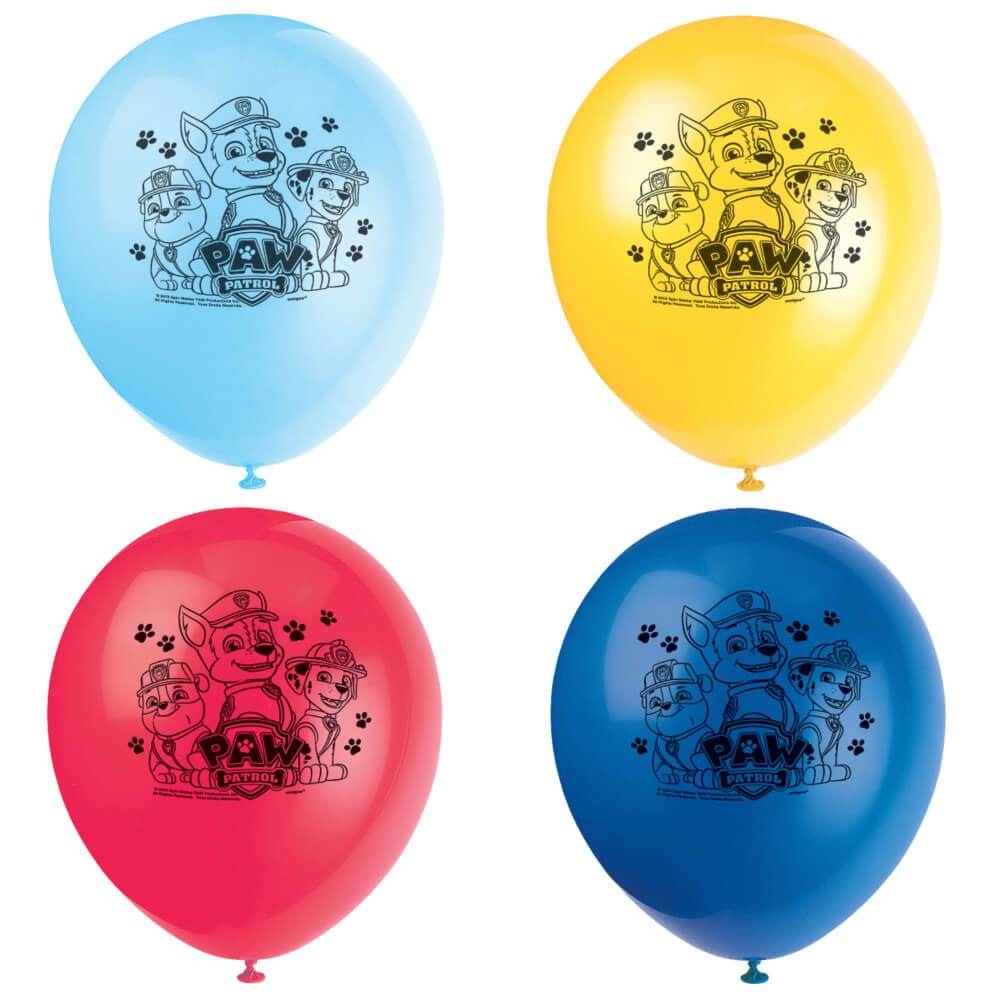 Latex Balloons 12in 8ct, Paw Patrol 