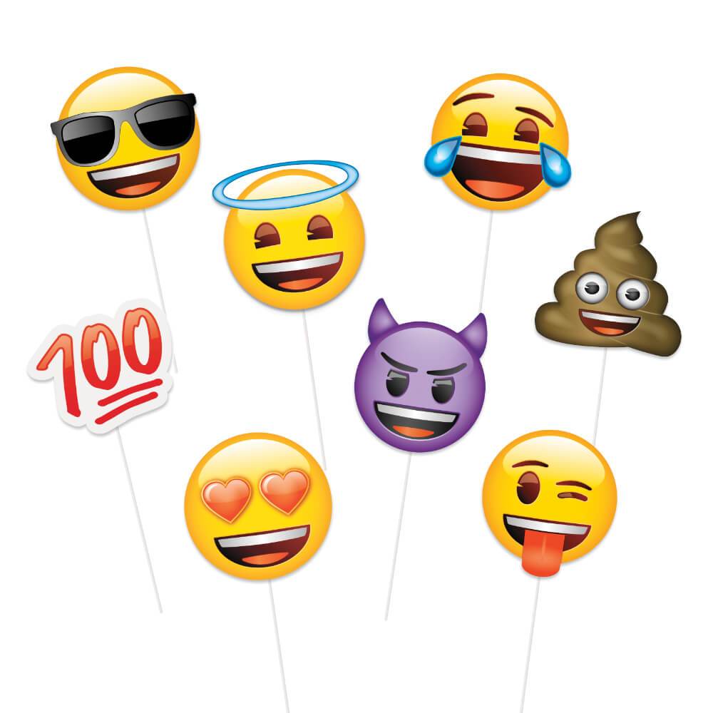 Photo Booth Props 8ct, Emoji Faces 