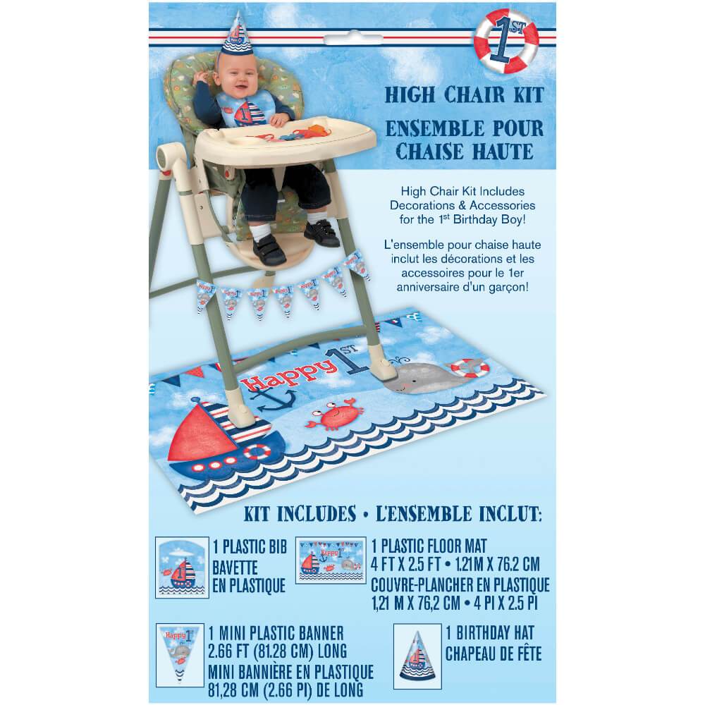 High Chair Decorating Kit, Little Sailor Nautical First Birthday 