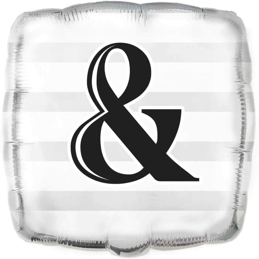 Silver in &amp; in Wedding Square Foil Balloon, 18in 