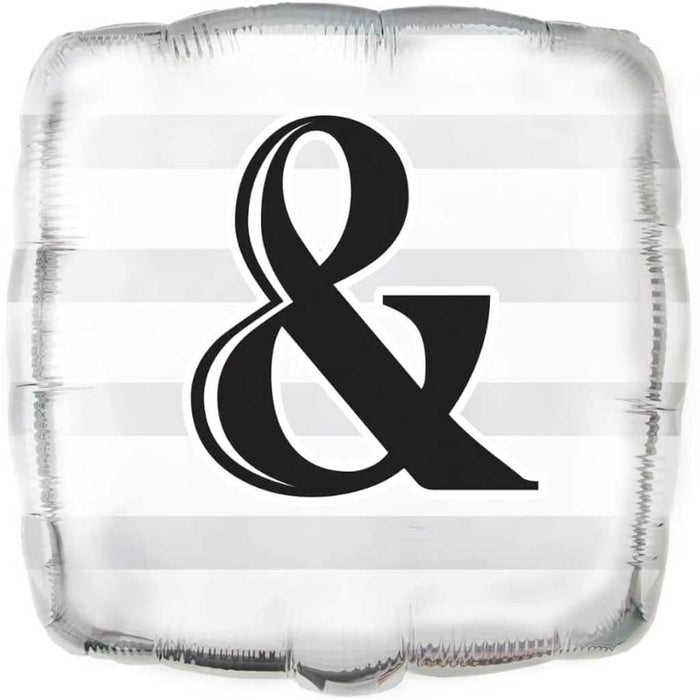 Silver in & in Wedding Square Foil Balloon, 18in 