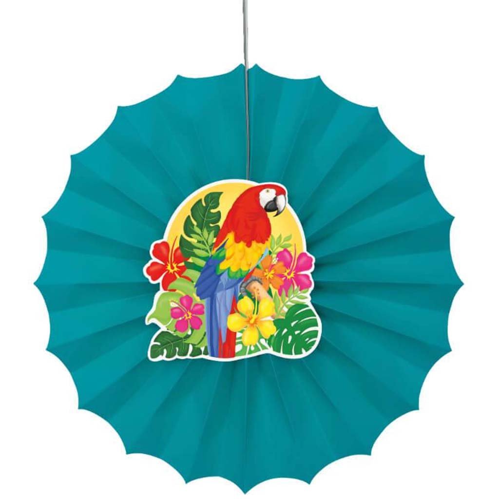 Tissue Paper Fans 12in, Multicolor Tropical Island Luau 