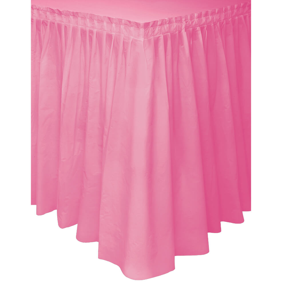 Plastic Table Skirt 29inx14ft, Hot Pink Solid 