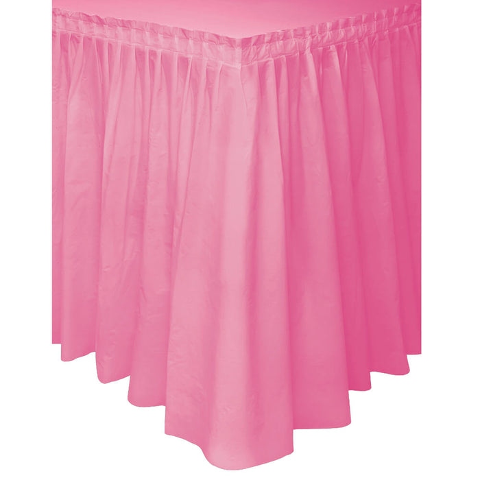 Plastic Table Skirt 29inx14ft, Hot Pink Solid 