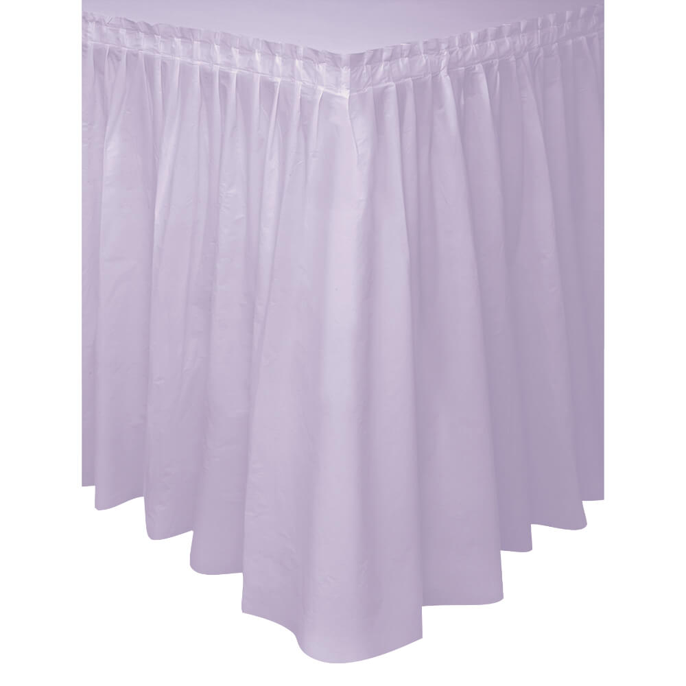 Plastic Table Skirt 29inx14ft, Lavender Solid 