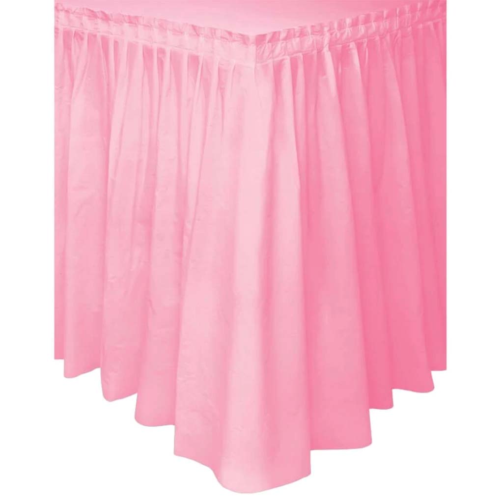 Plastic Table Skirt 29inx14ft, Lovely Pink Solid 