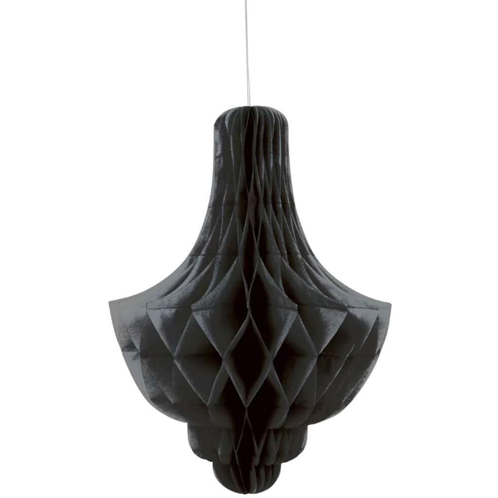 Tissue Paper Decoration 14in, Black Chandelier 