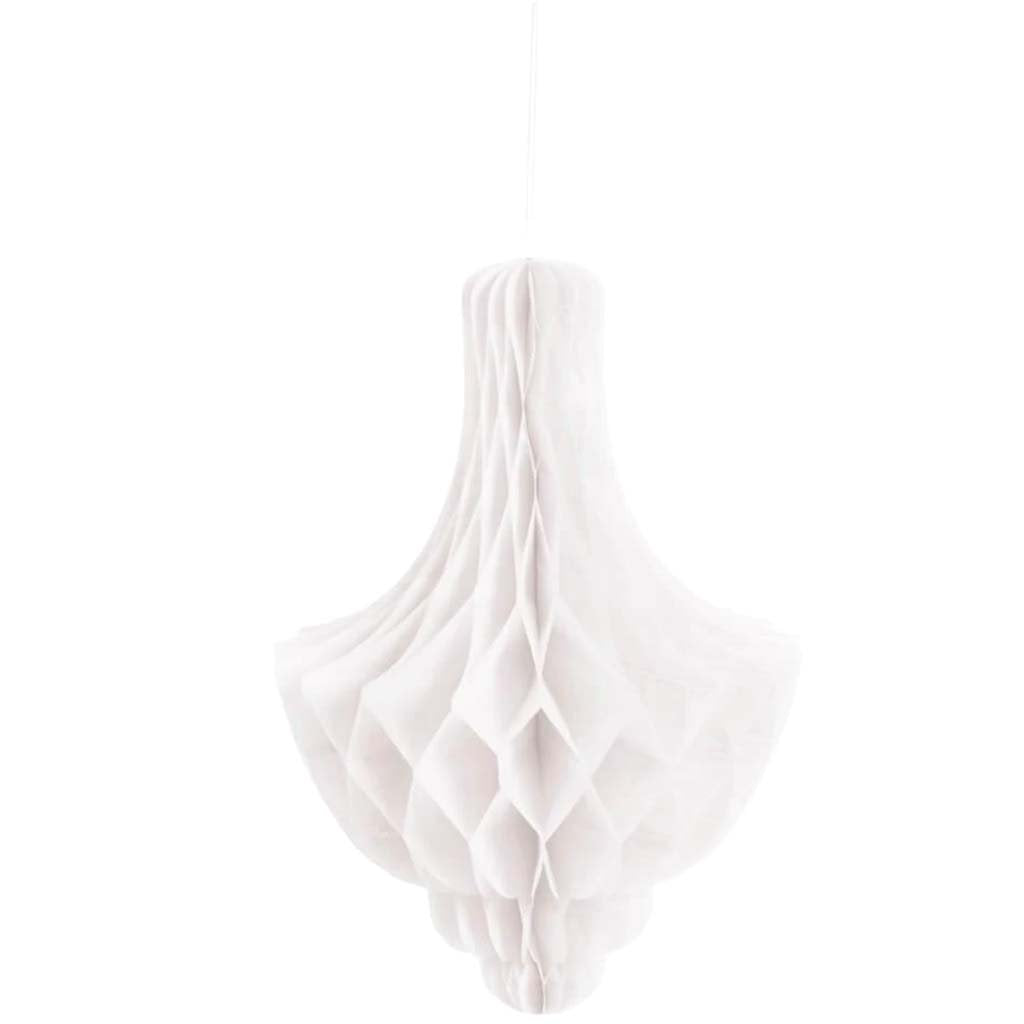 Tissue Paper Decoration 14in, White Chandelier 