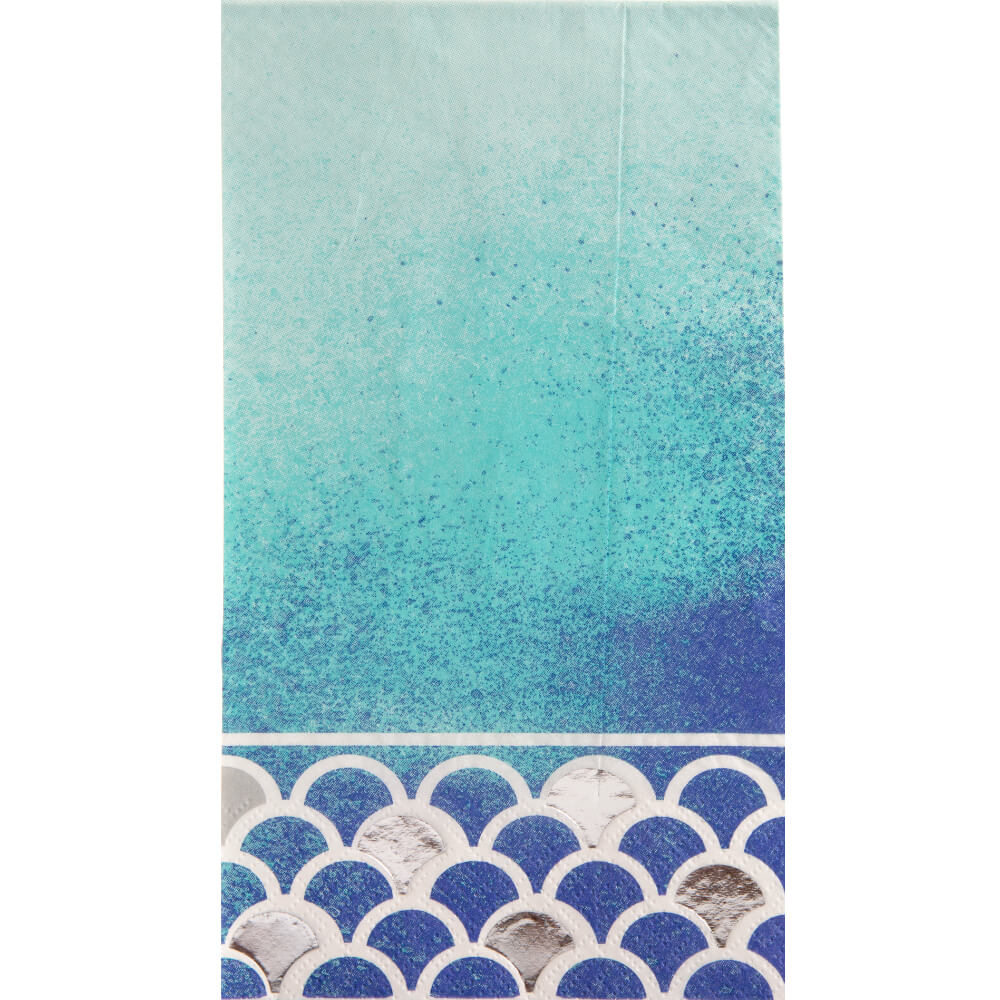 Guest Towels 16ct, Ocean Blue Scallop 