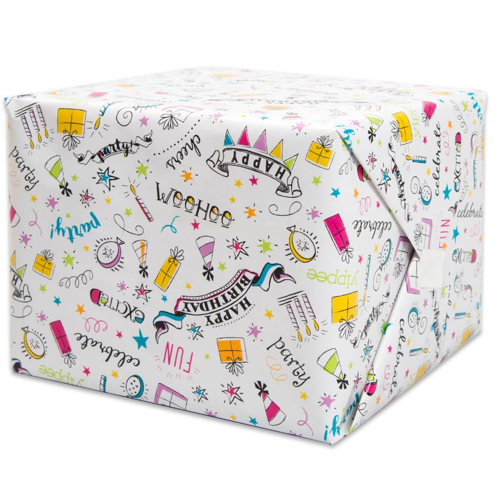 Gift Wrap 30in x 5ft, Doodle Birthday 