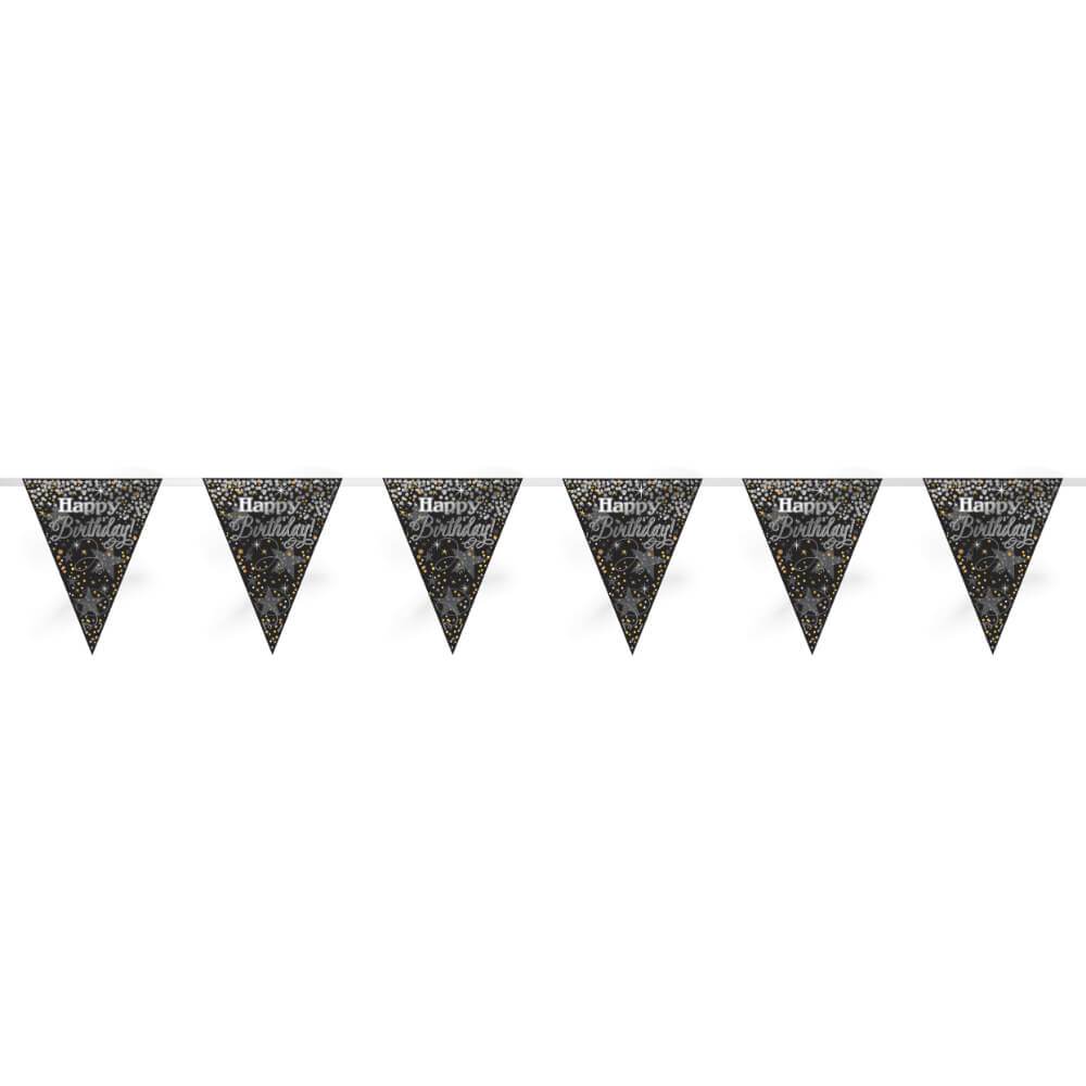 Flag Banner 12ft, Glittering Birthday 