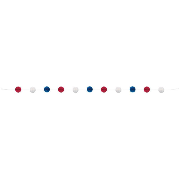 Honeycomb Ball Garland 7ft Patriotic 