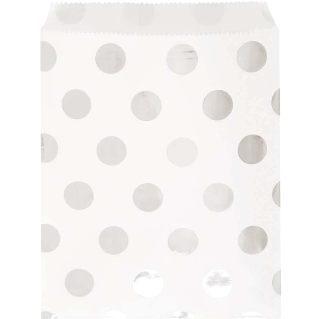 Treat Bags 8ct, Silver Dots 