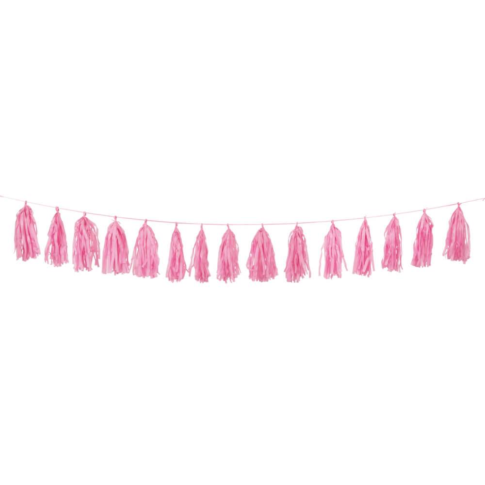 Tassel Garland 9ft, Hot Pink 