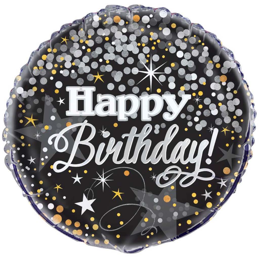 Glittering Birthday Round Foil Balloon 18in 