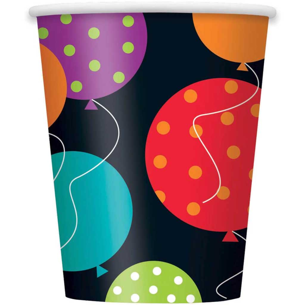 Birthday Cheer 9oz Paper Cups, 8ct 